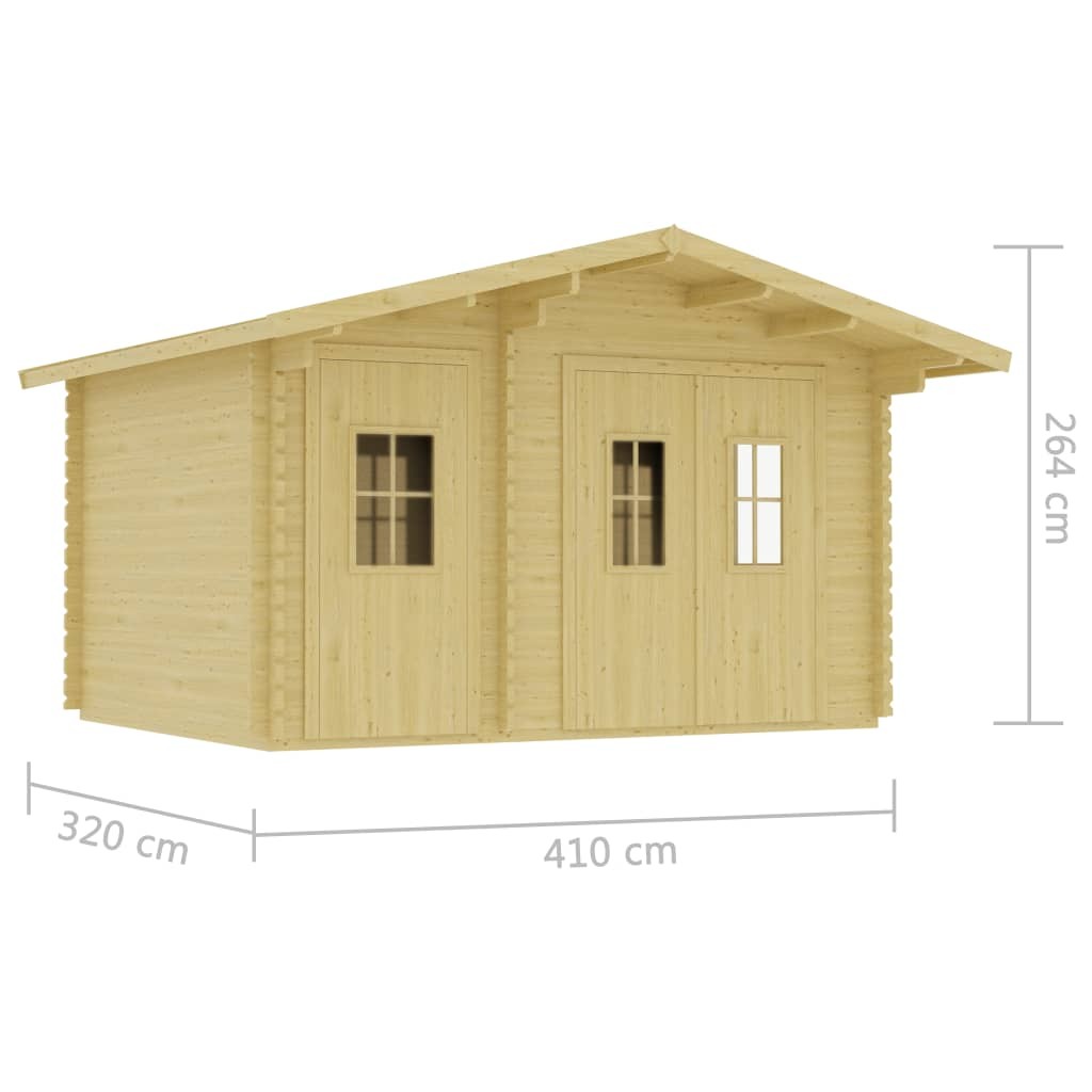 Log Cabin 44 mm 410x320x264 cm Solid Pinewood